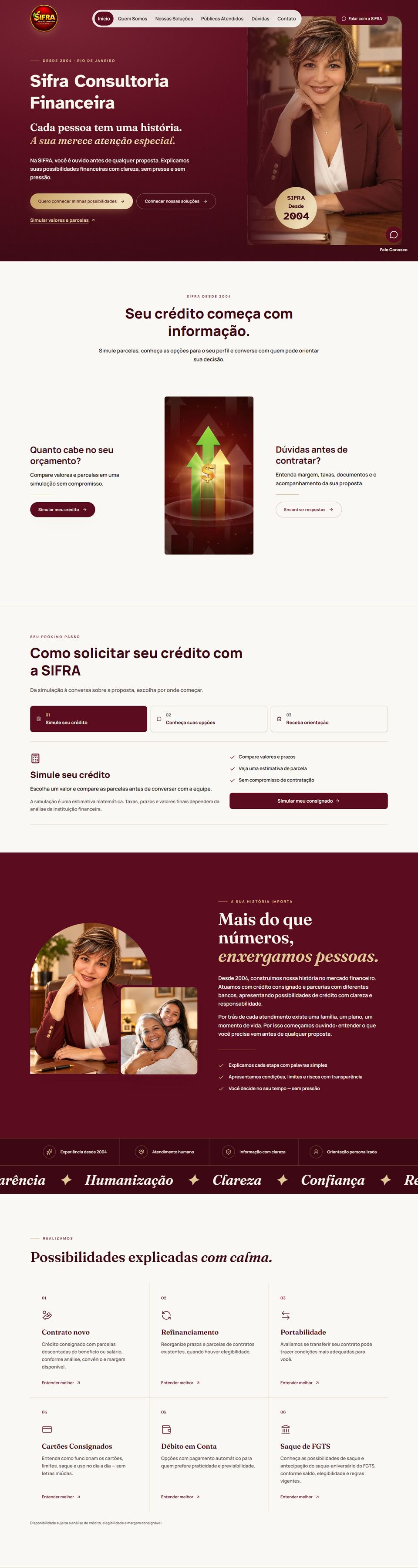 Site Sifra Consultoria Financeira